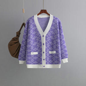 เสื้อกันหนาวถักคาร์ดิแกนมีฮู้ดสำหรับผู้หญิงฤดูใบไม้ร่วงฤดูหนาวเสื้อโค้ทตัวสั้นขนาดใหญ่ผ้าคลุมไหล่แขนยาวกระดุมสั้น - Product Image 3