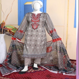 Collection d'été pour femmes Aisha Noor, ensemble pakistanais en coton et lin à coupe ample, 3 pièces, imprimé numérique, Salwar volumineux - Product Image 1