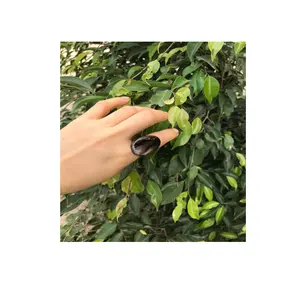 Design real buffalo horn ring for women and buffalo horn jewelry manufacturer black horn color hot sale