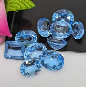 Mehrajudin Gems AA-41 Lot de boucles d'oreilles en topaze bleue 100% naturelle, taille ovale, mélange de facettes, 5-8 carats, cirées/huileées, haute qualité, certifiées par un tiers - Product Image 5
