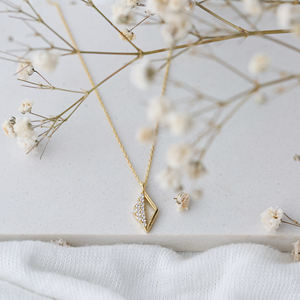 Mini Colgante de Circonita con Diseño de Rombo, Estilo Delicado, Hecho a Mano en Turquía, Plata de Ley 925 al por Mayor, Joyería para Regalo de Boda - Product Image 4