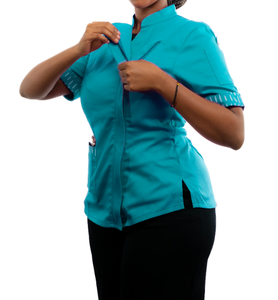 Giacca da Chef Personalizzata OEM per <span class=keywords><strong>Cucina</strong></span>, Uniforme da Cuoco Aderente per Donne nel Settore Alimentare - Product Image 3