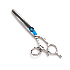 Tijeras de adelgazamiento de cabello de peluquero de acero alemán duraderas de 6,5 \ "con tijeras de pulido de acabado R ajustables con cuchillas afiladas - Product Image 1