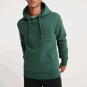 Latest Design Autumn Winter <b>3D</b> Embossed <b>Hoodie</b> for Men Regular Fit Drop Shoulder 100% Cotton Fleece Quick Dry Breathable Pocket - Product Image 1