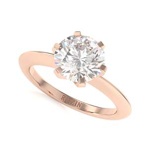 แหวนหมั้นเพชรแบบโซลิแทร์ทรงกลมตัดสำหรับเธอ - Product Image 2