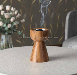 เตาเผาเครื่องหอมบาคูร์ ดีไซน์ทันสมัย ทำจากไม้กระถินเทศ พร้อมหูจับโลหะ ขายดี - Product Image 4