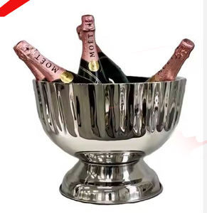 New Handmade Silver finished <b>Metal</b> Round Shape Wine Chiller For Barware And Party - Product Image 2