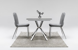 ชุดโต๊ะอาหารสแตนเลสแบบปรับเปลี่ยนได้ ดีไซน์ทันสมัย สำหรับใช้ในบ้าน โรงแรม และวิลล่า - Product Image 2