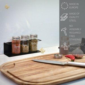 High Demanding <b>Black</b> Color Wall Mounted Kitchen Spices Rack & <b>Shelf</b> <b>Metal</b> Countertop Kitchen Spices Storage Racks At Good Price - Product Image 2