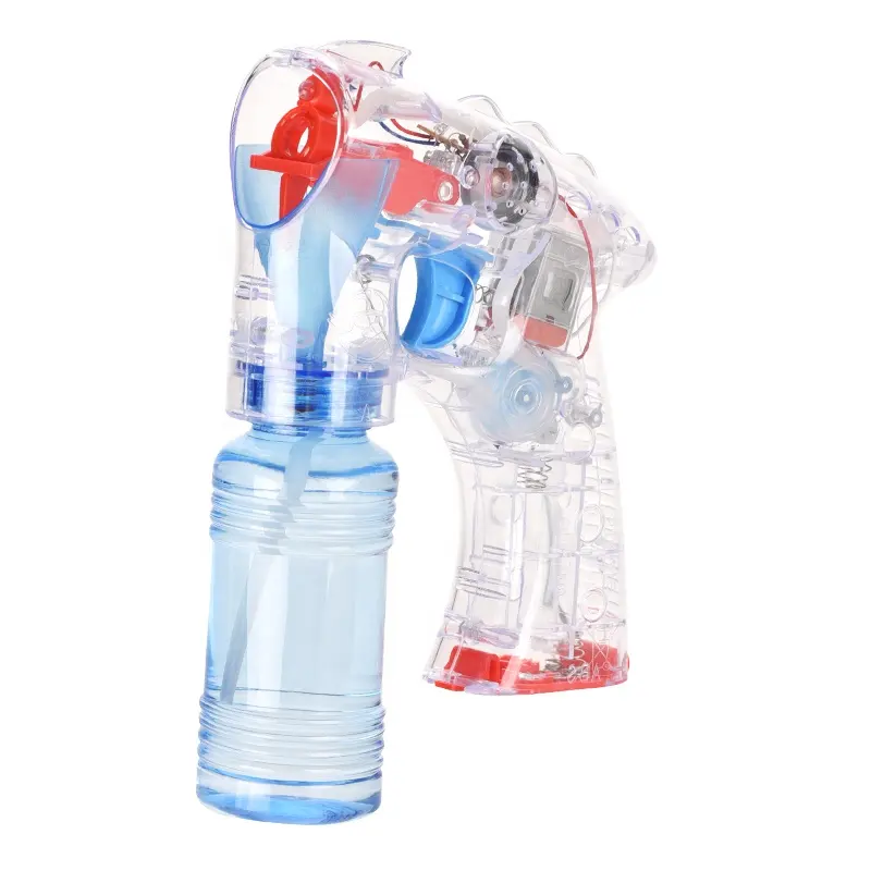 Summer fun electric bubbles machine toy with light automatic launch transparent bubble gun