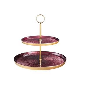 Soporte de pastel de metal con diseño en relieve para uso decorativo de mesa Caters o cantinas Restaurantes y hoteles Soporte de pastel para servir - Product Image 1