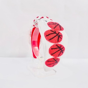 Diadema deportiva bordada a mano India personalizada para niñas, accesorios para el cabello de baloncesto - Product Image 2