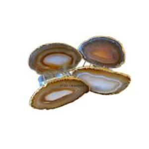 Sous-verres en résine époxy à l'aspect attrayant, les plus vendus, avec des poignées en métal plaqué or, anneaux de serviette de luxe pour mariage - Product Image 4