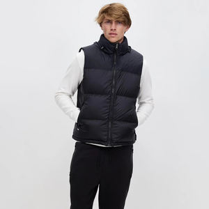 Gilet d'hiver en duvet avec poche zippée logo personnalisé veste bouffante sans manches gilet OEM haute qualité homme décontracté tissé - Product Image 1