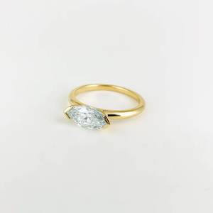 Anillo Minimalista de Plata de Ley 925 con Circonita Cúbica Chapada en Oro para Mujer, Anillo de Compromiso, Boda, Fiesta - Product Image 2