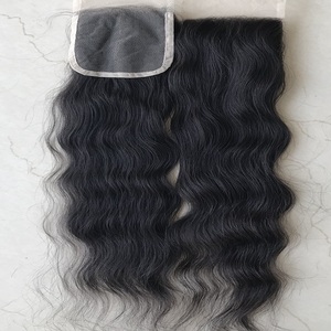 La mejor calidad 4*4 Remy cierre y Frontal 20 pulgadas Natural 1B Color Natural Wave 4x4 HD Cierre de cabello de encaje con proveedor de cabello de bebé - Product Image 4