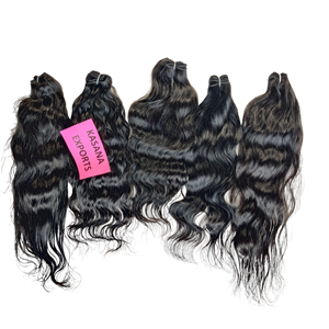Cheveux indiens non traités de couleur de tressage femmes noires traitement bon marché aucun vente en gros machine double trame cheveux humains à ondulation profonde - Product Image 2