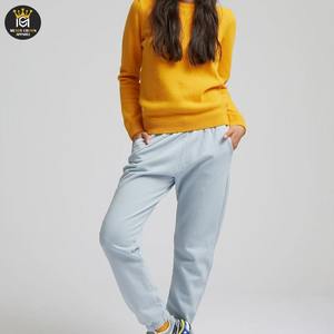 Pantalones Deportivos de Lona Gruesa para Mujer, Pantalones de Chándal Cálidos de Invierno, Cintura Media, Frente Plano, Diseño Elegante, 100% Algodón, Suministro Directo de Fábrica - Product Image 4