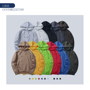 Sudadera con capucha personalizada para hombre de alta calidad 100% algodón lienzo Color sólido cuello impresión Digital para invierno - Product Image 2