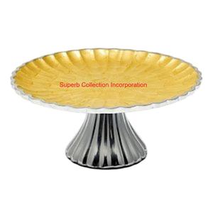 แท่นวางเค้กสแตนเลสทรงกลมสุดสร้างสรรค์โลหะเงินขัดเงาหรูหราจานเสิร์ฟของหวานสำหรับงานเลี้ยง - Product Image 2