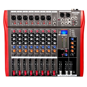 5 Core Audio Mixer 8 Channel DJ Equipment with <b>Bluetooth</b> <b>USB</b> Sound Board Console - Product Image 1
