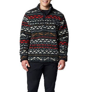 Sweat-shirts en polaire sherpa pour hommes, coupe classique, demi-zip, col montant, hiver, impression numérique unie, look moderne - Product Image 4