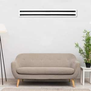 Difusor Lineal Tecnosystemi con Amortiguador de 2 Ranuras en Aluminio Pintado de Blanco, Rejilla y Registro de 1500 mm PWC300023 - Product Image 2