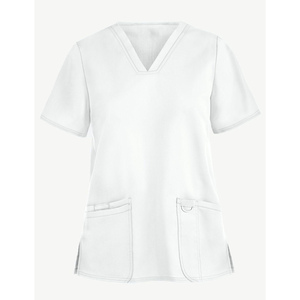Combinaisons de gommage durables pour femmes haut pantalon droit infirmière clinique travail Logo personnalisé hôpital médical vente en gros en vrac ensemble de gommage à bas prix - Product Image 3