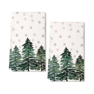 Serviette de cuisine quotidienne en coton 100% brodée, texture slub, séchage rapide, haute absorption, teinture naturelle, motif pin de ferme, 18x28 pouces - Product Image 3