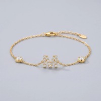 Bracelet personnalisé avec initiale en diamant de laboratoire, design nœud, serti clos en or 18 carats, certifié IGI, bijoux alphabet personnalisés OEM ODM