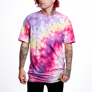 T-shirt à col rond tie-dye pour hommes Design personnalisé avec logo 180 grammes en tissu tricoté Style décontracté T-shirt à impression numérique pour hommes - Product Image 6