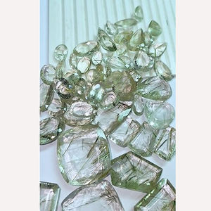 79 piezas de cuarzo rutilo dorado natural de 15mm a 40mm cojín Octágono faceta ovalada 1651 Cts lote Iroc ventas piedras preciosas sueltas US $298 - Product Image 2