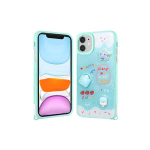 Funda Trasera Verde con Purpurina Líquida de Lujo Netzy para iPhone 11 14 Plus 13Pro - Silicona Antigolpes Estilo Electrochapado - Product Image 1