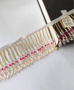 Handmade 90cm Long 6cm Wide Crystal Beads Beaded <b>Fringe</b> <b>lampshade</b> <b>fringe</b> DIY Sewing Bead <b>fringe</b> - Product Image 4