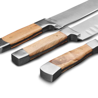 Ensemble de couteaux de chef en acier inoxydable pour hôtel et restaurant, outils de cuisine professionnels, manche en bois, ensemble de couteaux de chef très vendu