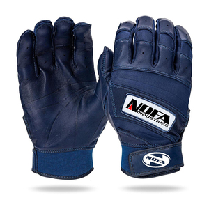ถุงมือตีเบสบอล NOFA INDUSTRIES สีดำ/ขาว ทำจากหนัง ปิดด้วยหัวเข็มขัดแบบ Ambidextrous ทนทาน บุด้วยผ้าถักอย่างดี สำหรับฝึกซ้อมเบสบอล - Product Image 6