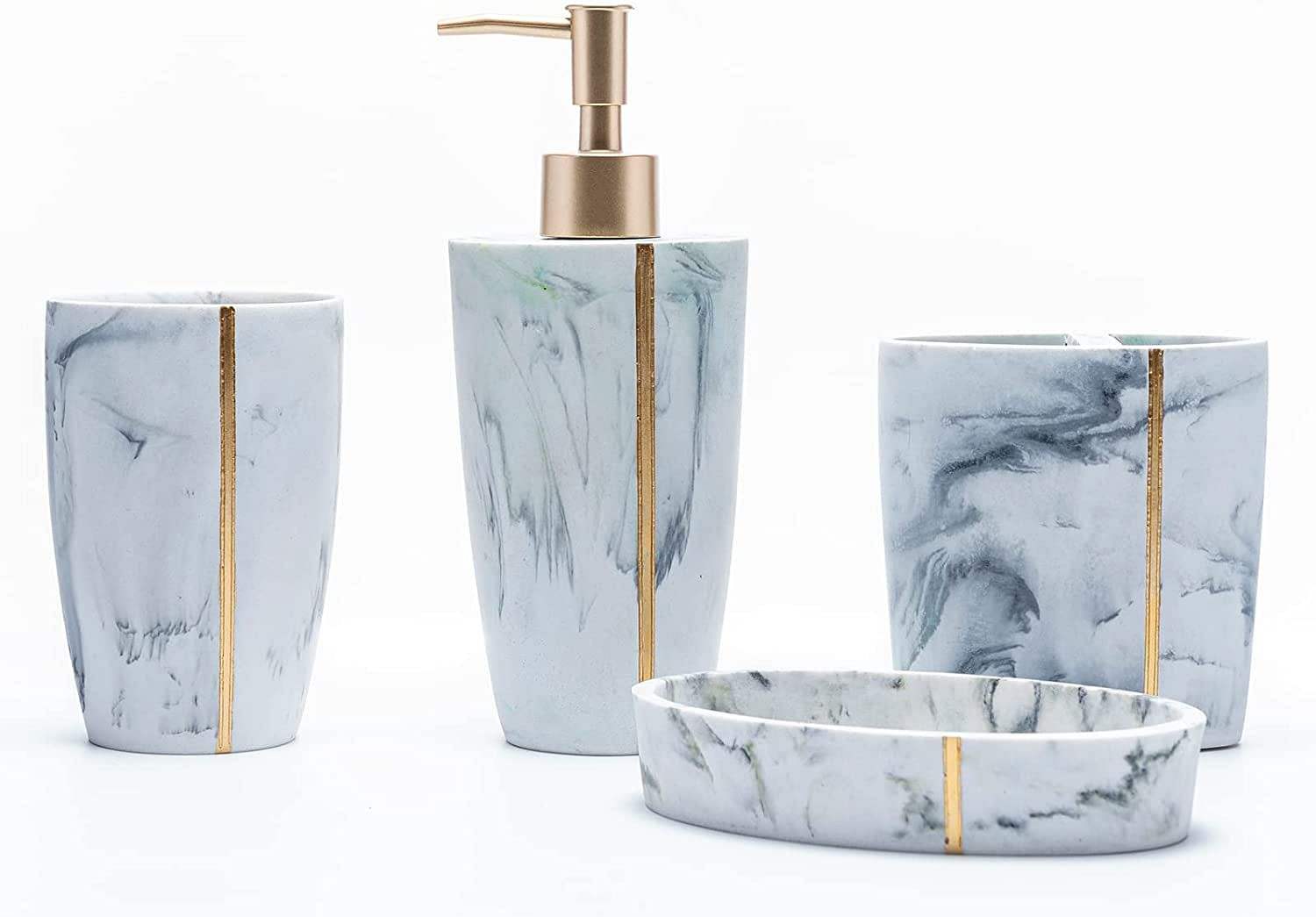 marble bathroom accessories set