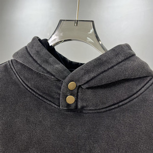 Venta al por mayor personalizado impreso francés Terry Sudadera con capucha lavado ácido ajuste suelto temporada de otoño con capucha - Product Image 5