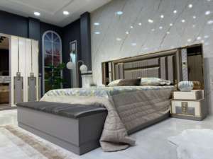 ชุดห้องนอนขนาดคิงไซส์ทันสมัย พร้อมฟังก์ชั่นเก็บของและนวด สวยงาม เหมาะสำหรับตกแต่งห้องนอน ห้องนั่งเล่น หรือโรงแรม ผลิตจากไม้ MDF - Product Image 2