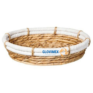 Meilleur choix de conception jacinthe d'eau servant des plateaux de rangement ensemble table de service durable en osier écologique organisateur de stockage à domicile - Product Image 1