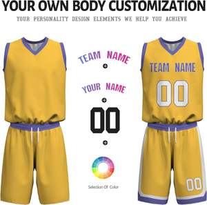 Tenue de sport pour hommes, maillot et short de basket-ball, pour l'entraînement, équipement d'équipe personnalisé, léger, respirant, performant - Product Image 3
