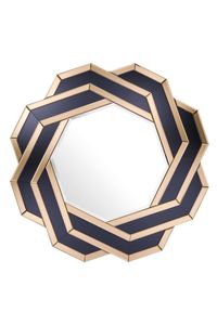 PRECIO AL POR MAYOR, elegante espejo de madera con incrustaciones de cuerno de resina, espejo de pared enmarcado para sala de estar, dormitorio y salón, decoración de lujo para el hogar - Product Image 6