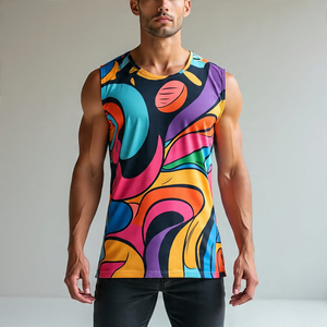 Stylish Fitness Sleeveless Tank Tops <b>Men's</b> Gym Fitness Bodybuilding O-Neck Quick Dry Lightweight <b>Singlet</b> Top - Product Image 6