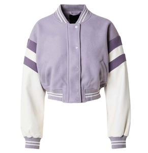 Veste universitaire en laine 100% OEM pour femmes, coupe courte, nouvelle mode, vêtements d'hiver, broderie chenille personnalisée, veste pour femmes - Product Image 1