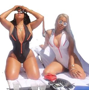 Maillot de bain une pièce pas cher pour femme, couleur unie, tendance, pour filles - Product Image 1