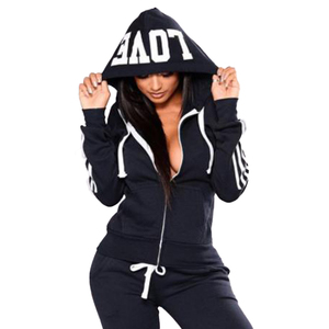 Custom Women's Fashion Track Suits Eco friendly Hooded Jogging Sweat Suits with Logo Ladies Sports Wear Hoodies <b>Sweatpants</b> <b>Set</b> - Product Image 6
