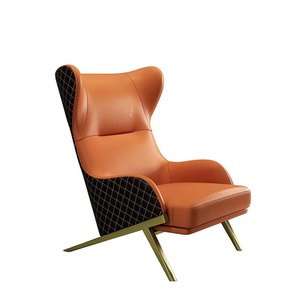 Sillón de lujo único de diseño moderno en metal y madera, cómodo y de ocio, para sala de estar, hotel, restaurante y cafetería. - Product Image 1