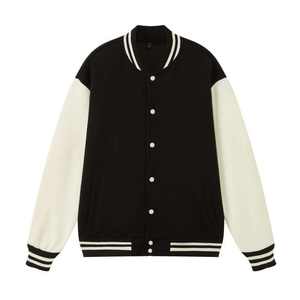 Blouson Teddy d'extérieur chaud et coupe-vent en coton/polyester avec capuche, tendance, décontracté, de haute qualité, avec boutons recouverts personnalisés - Product Image 1