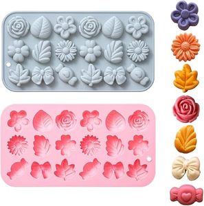 2 Moules en Silicone pour Chocolat, Gelée, Bougies, Fleurs, Tulipes, Savon, Glace, Desserts et Décoration de Pâtisserie - Résistants au Congélateur - Product Image 1