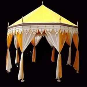 Tienda de campaña de boda de estilo real con cortinas de techo amarillas para eventos al aire libre Funciones ceremoniales Mandap Uso de decoración tradicional - Product Image 1